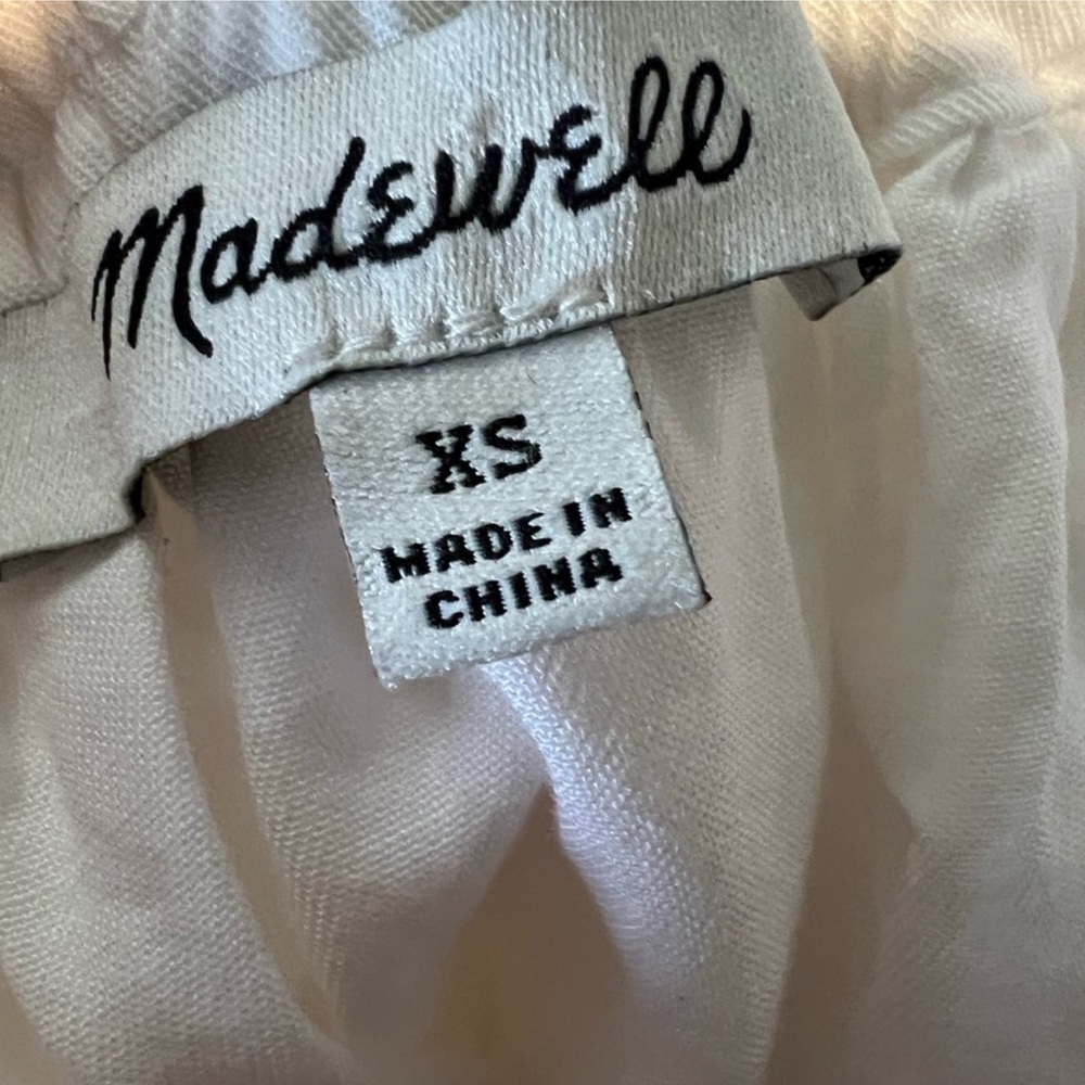 Madewell Off Shoulder Eyelet White Cotton Top Summer XS - Picture 6 of 6